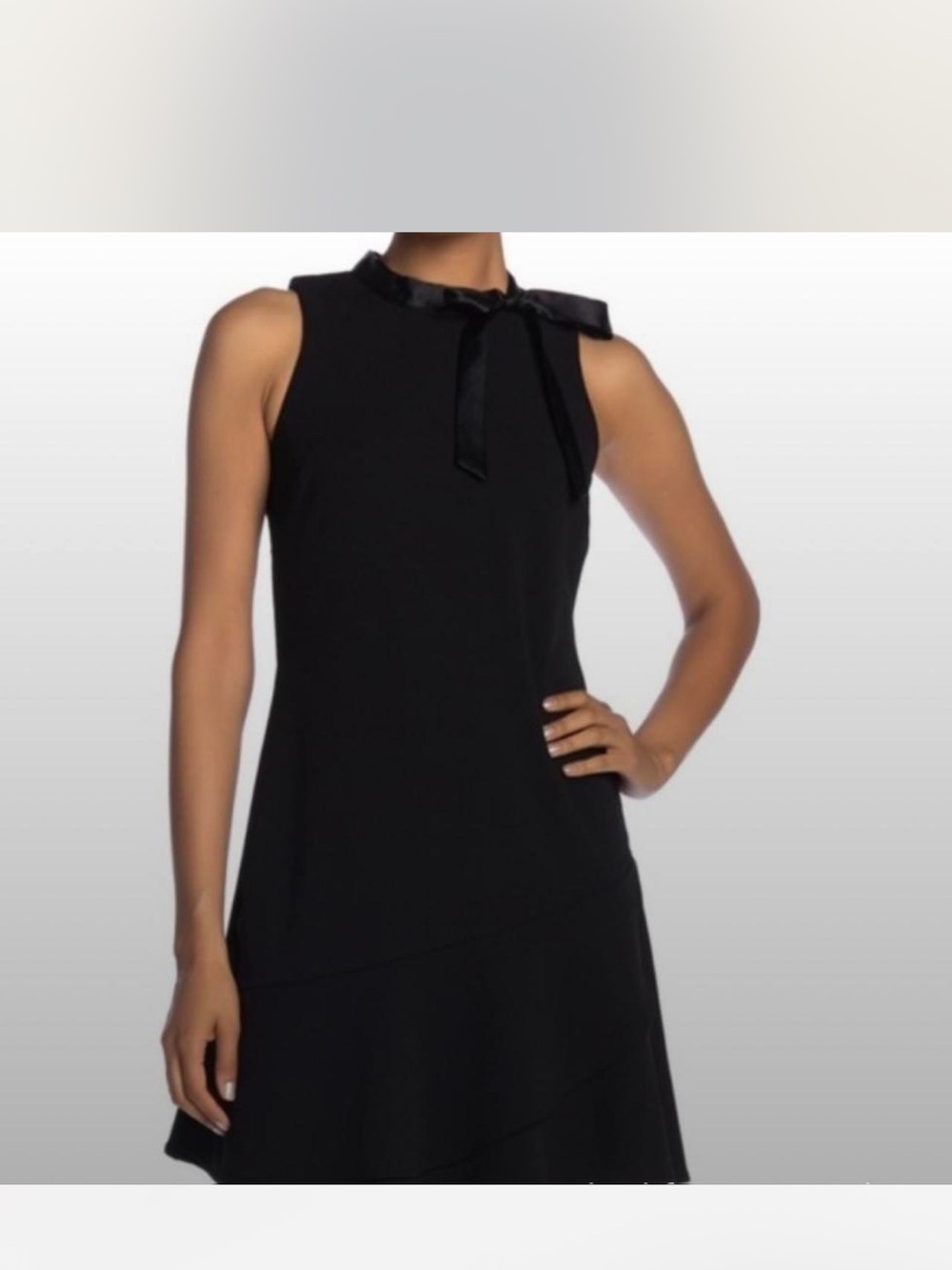 Betsey Johnson Classic Black Sleeveless Tie-Neck Dress